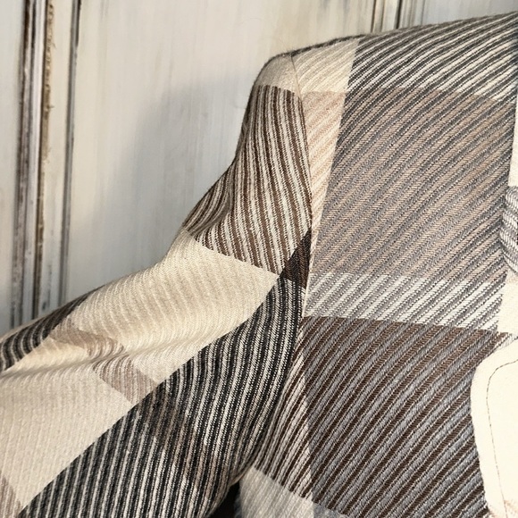 VINTAGE Joyce Sportswear Light Academia Large Neutral Plaid Blazer Jacket Size M - Picture 6 of 12